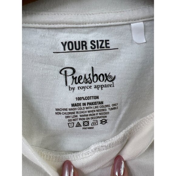 Pressbox Ole Miss Rebels Oversized TShirt One Size White Cotton Crewneck Graphic - Picture 4 of 5